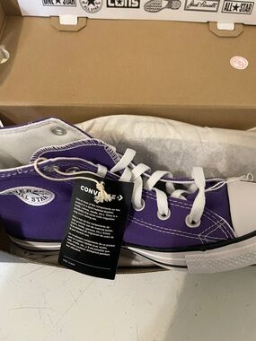Converse Low Top Sneakers - Purple and White high top